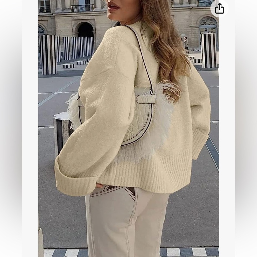 LILLUSORY oversized apricot cream sweater - Picture 2 of 7